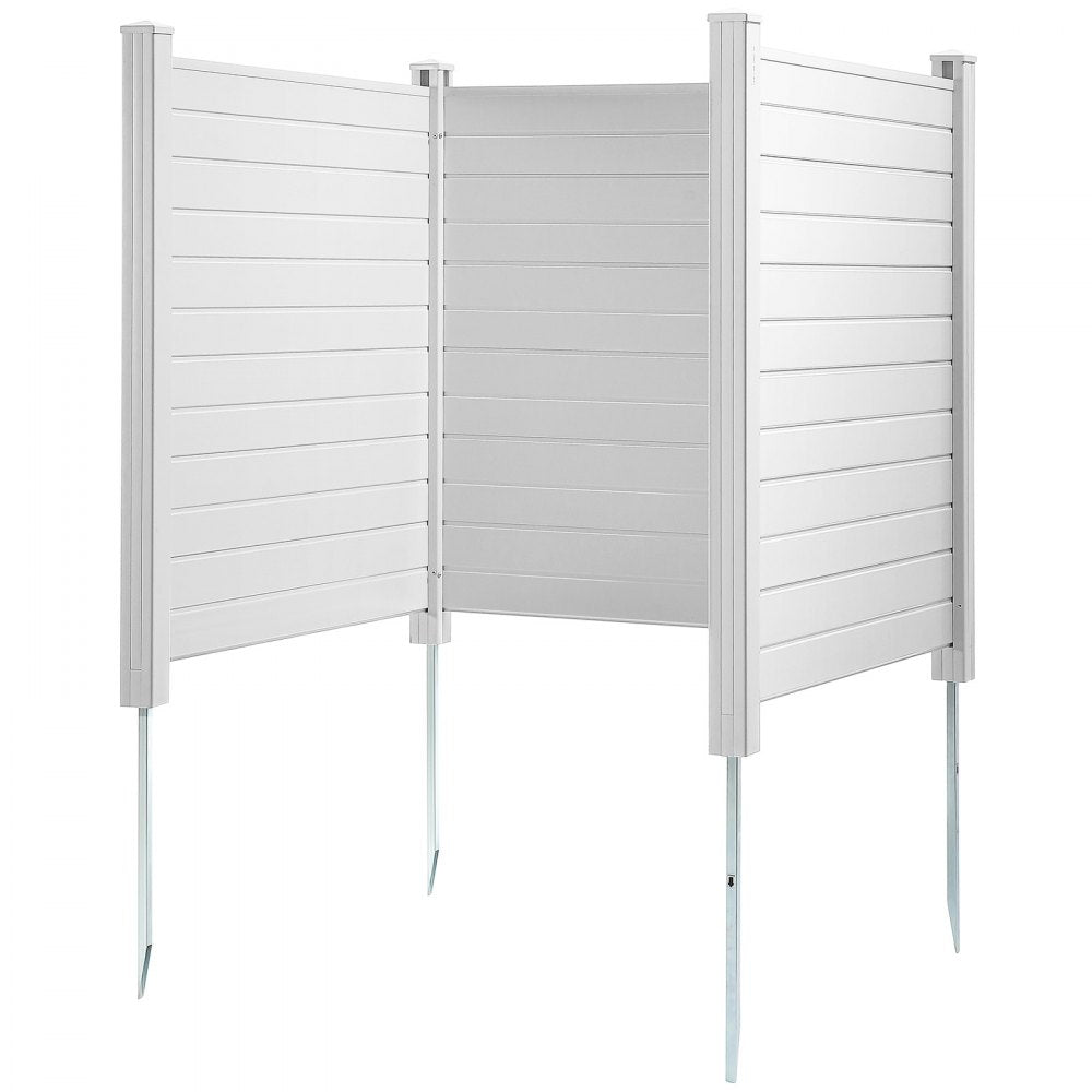 12227-3 - Durable 50"x50" White Vinyl Privacy Screen for Outdoor Spaces