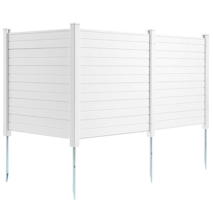 12227-3 - Durable 50"x50" White Vinyl Privacy Screen for Outdoor Spaces