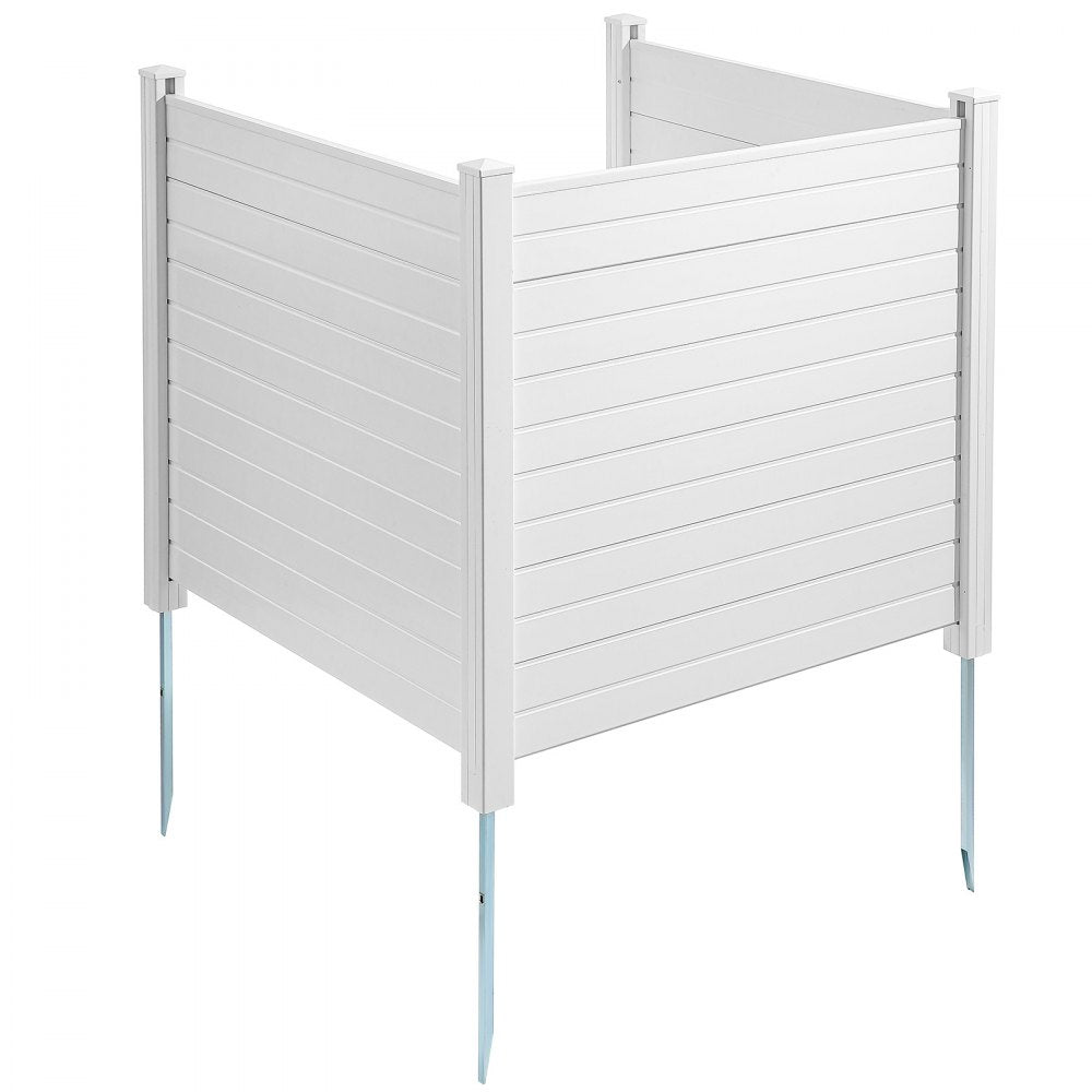 12227-3 - Durable 50"x50" White Vinyl Privacy Screen for Outdoor Spaces