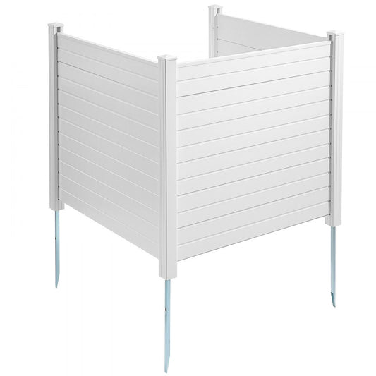 12227-3 - Durable 50"x50" White Vinyl Privacy Screen for Outdoor Spaces