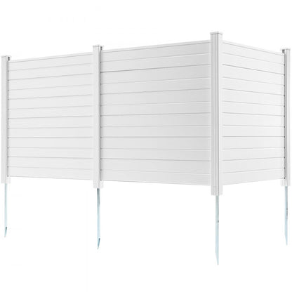 12227-3 - Durable 50"x50" White Vinyl Privacy Screen for Outdoor Spaces