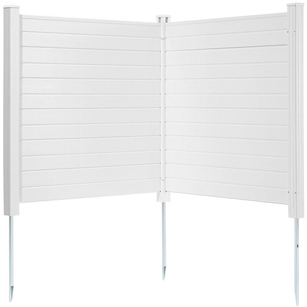 12227-2 - 50"x50" PVC Privacy Fence with Galvanized Stakes for Outdoor Use