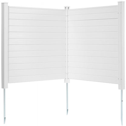 12227-2 - 50"x50" PVC Privacy Fence with Galvanized Stakes for Outdoor Use