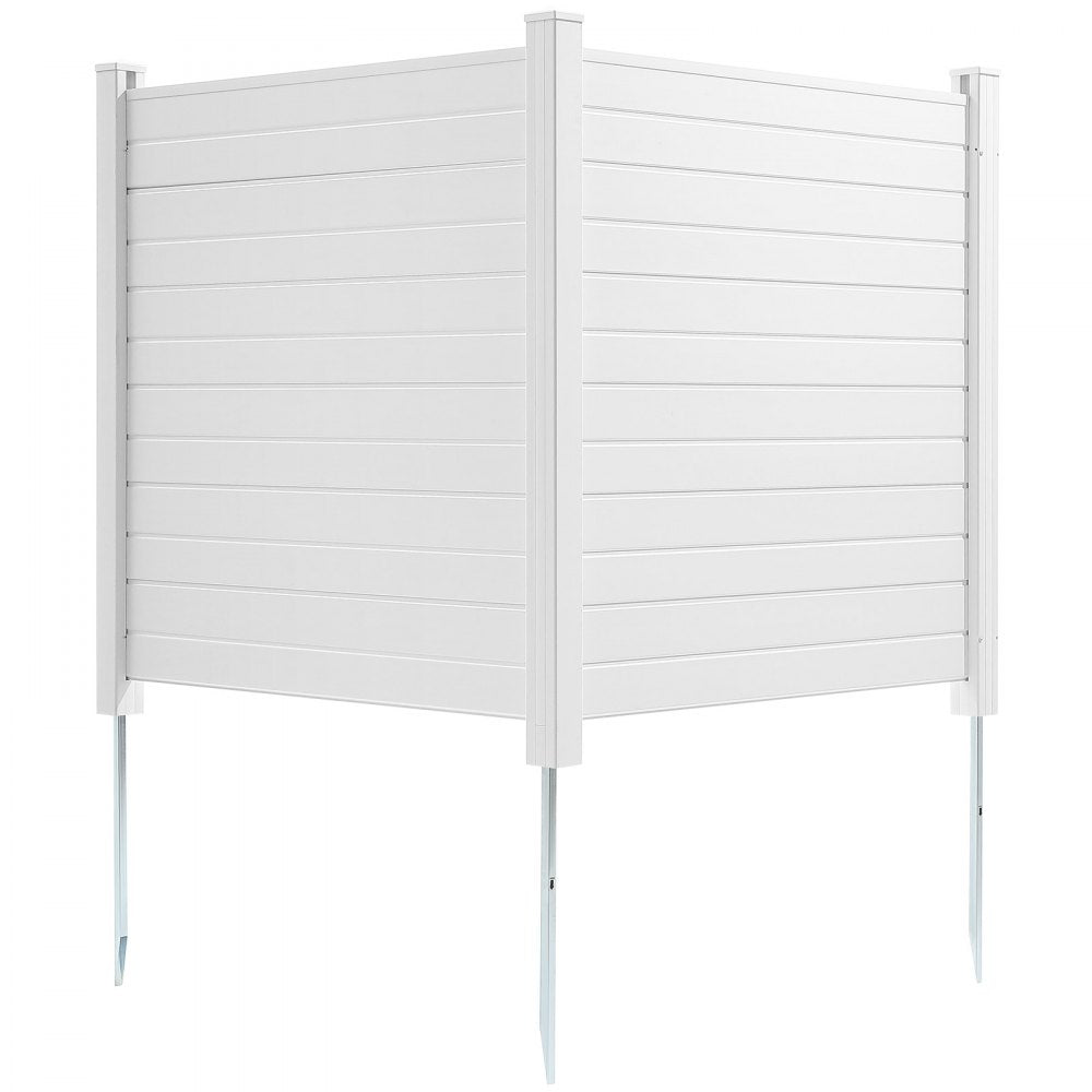 12227-2 - 50"x50" PVC Privacy Fence with Galvanized Stakes for Outdoor Use