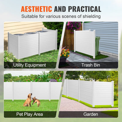 12227-4 - 50" White PVC Privacy Screen for Air Con & Trash Hiding