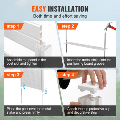 12227-4 - 50" White PVC Privacy Screen for Air Con & Trash Hiding