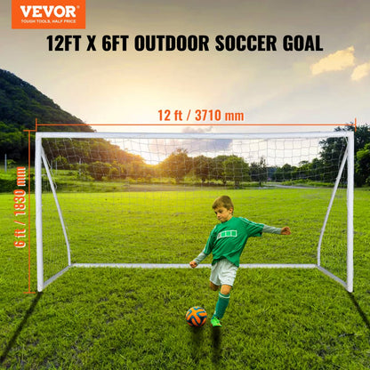 JH-101 - 12x6 ft Durable PE Portable Soccer Goal with Quick Setup