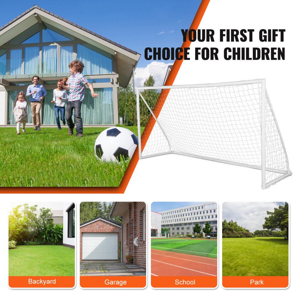JH-101 - 12x6 ft Durable PE Portable Soccer Goal with Quick Setup