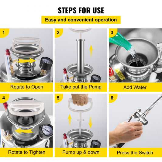 010957041489 - 3-Gallon Stainless Steel Hand-Pumped Sprayer for Indoor/Outdoor Use