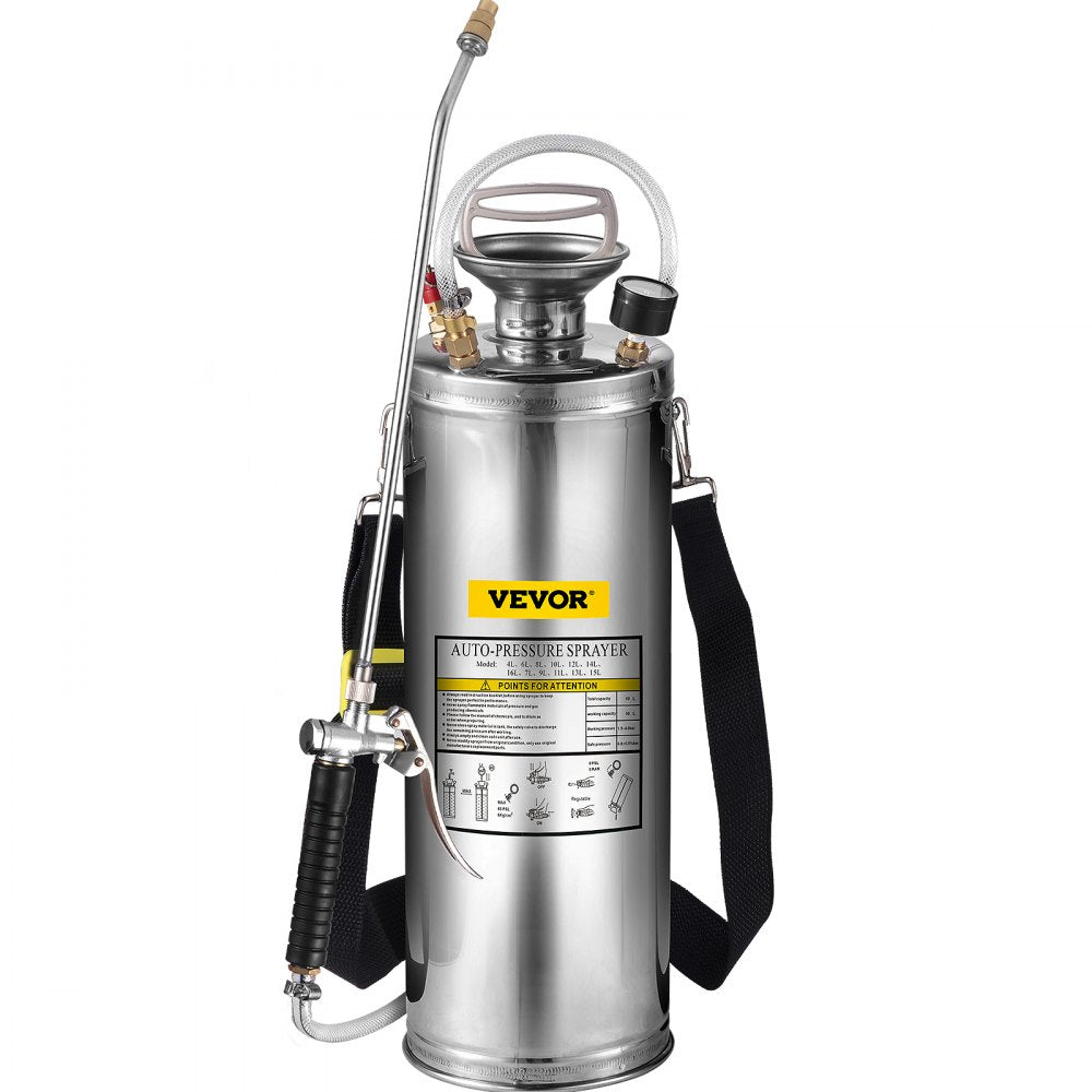 010957041489 - 3-Gallon Stainless Steel Hand-Pumped Sprayer for Indoor/Outdoor Use