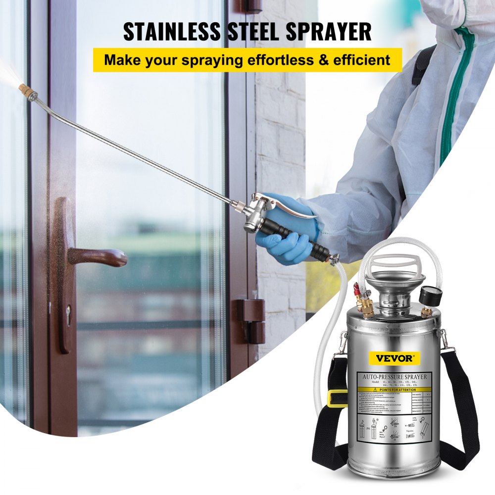 010699118223 - 1.5-Gallon Stainless Steel Hand-Pumped Sprayer for Versatile Use