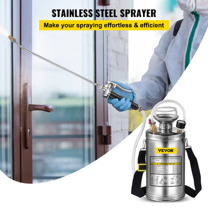 010699118223 - 1.5-Gallon Stainless Steel Hand-Pumped Sprayer for Versatile Use