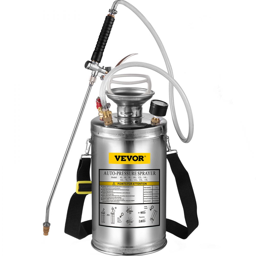 010699118223 - 1.5-Gallon Stainless Steel Hand-Pumped Sprayer for Versatile Use