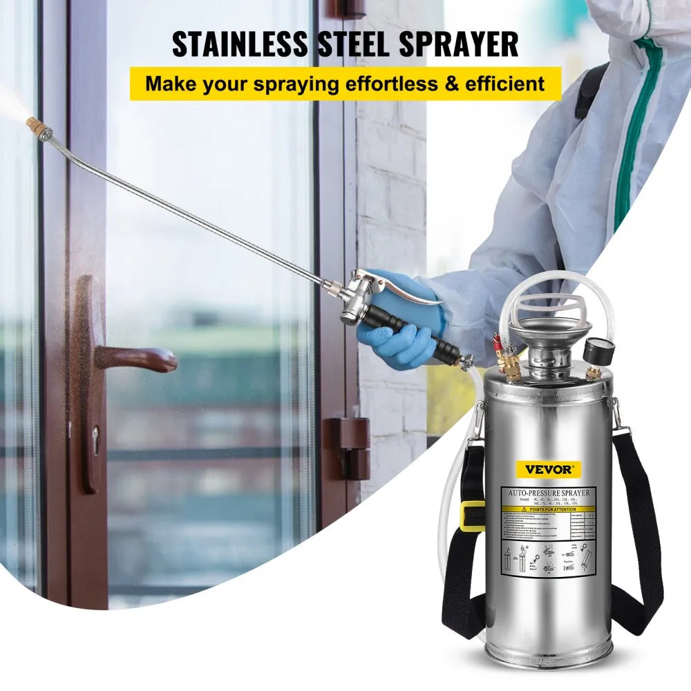 010301092575 - SKYSHALO 2-Gal Stainless Steel Sprayer with Adjustable Nozzle