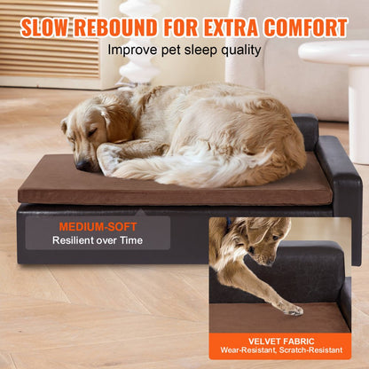 SF-909L - Durable 40x23x13" Leather Dog Sofa for Large Breeds