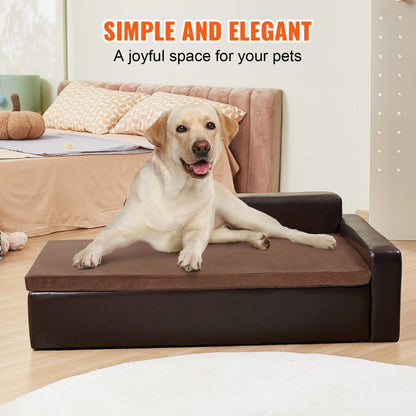 SF-909L - Durable 40x23x13" Leather Dog Sofa for Large Breeds