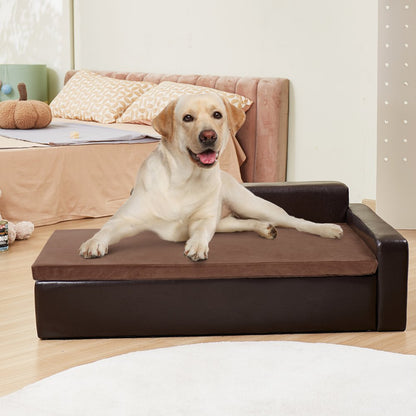SF-909L - Durable 40x23x13" Leather Dog Sofa for Large Breeds