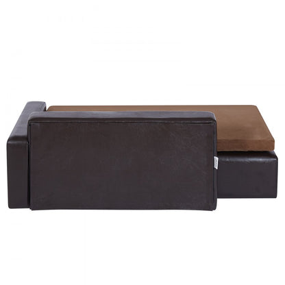 SF-909L - Durable 40x23x13" Leather Dog Sofa for Large Breeds