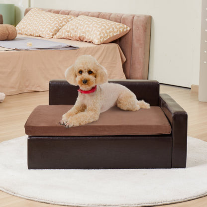 SF-909S - Leather Pet Sofa 28"x20"x13" with Storage for Medium Dogs