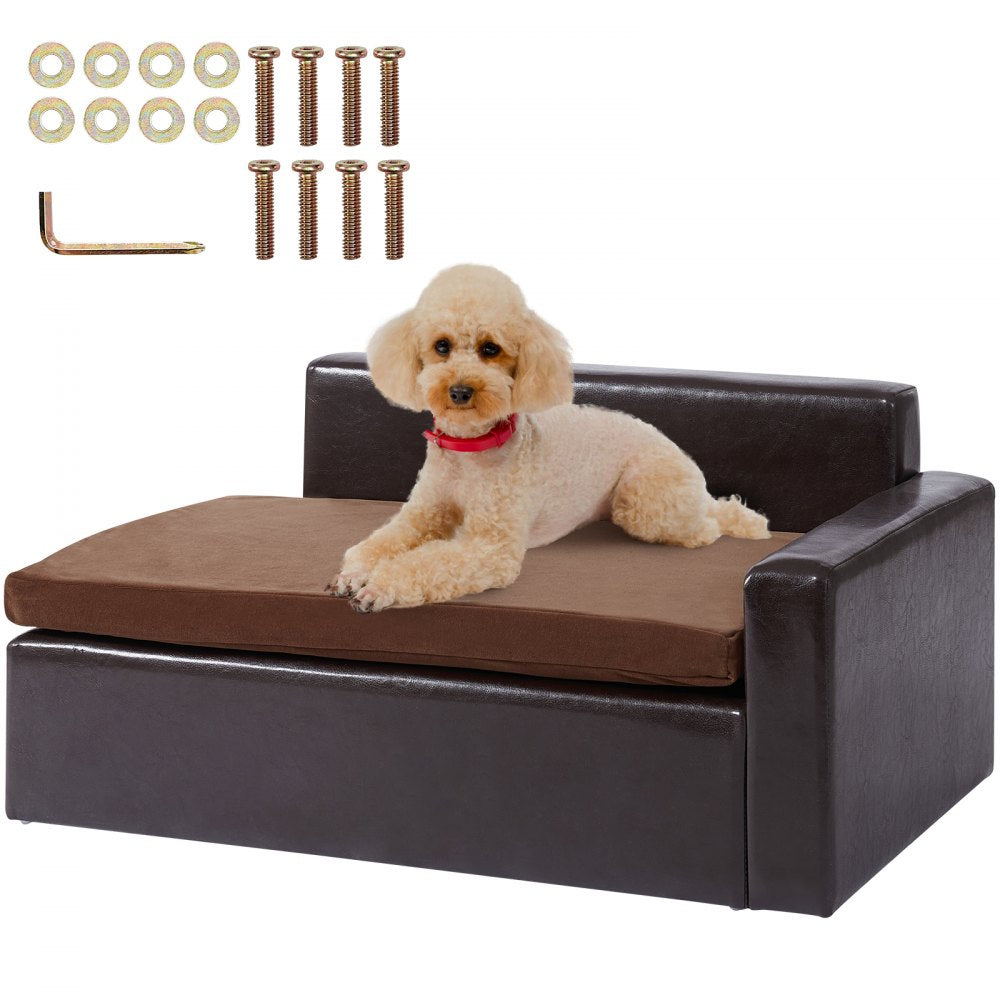 SF-909S - Leather Pet Sofa 28"x20"x13" with Storage for Medium Dogs