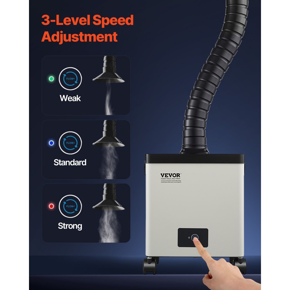 XF180 - 85W Brushless Solder Fume Extractor with HEPA and Carbon Filters