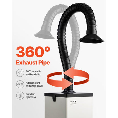 XF180 - 85W Brushless Solder Fume Extractor with HEPA and Carbon Filters