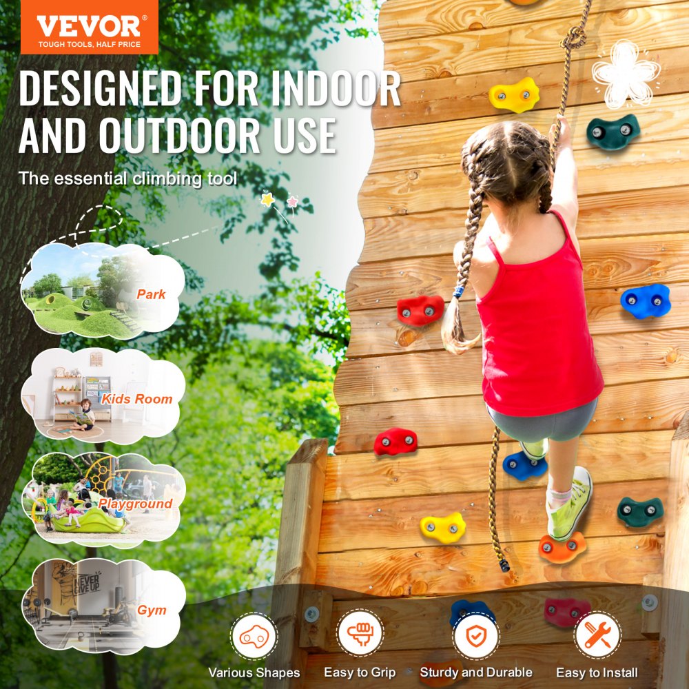 PYTZ-5 - Colorful Durable Rock Climbing Holds for Kids' Indoor/Outdoor Fun