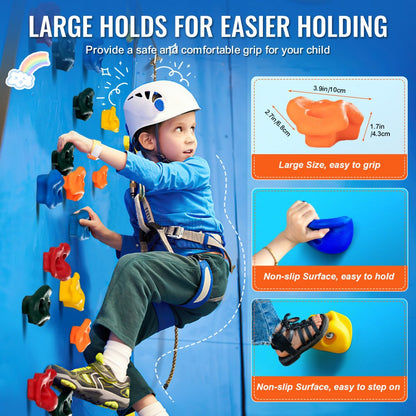 PYTZ-5 - Colorful Durable Rock Climbing Holds for Kids' Indoor/Outdoor Fun