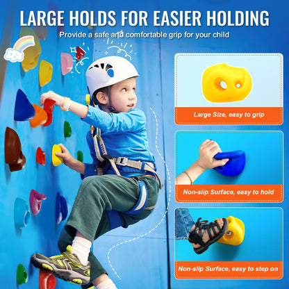 PYTZ-6 - Durable 32-Piece VEVOR Climbing Holds for Kids, Indoor/Outdoor Fun