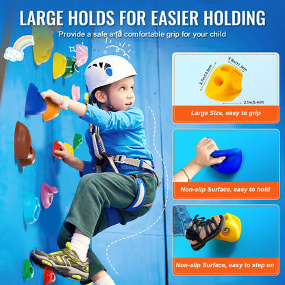 PYTZ-7 - Durable Rock Climbing Holds for Kids' Indoor/Outdoor Fun