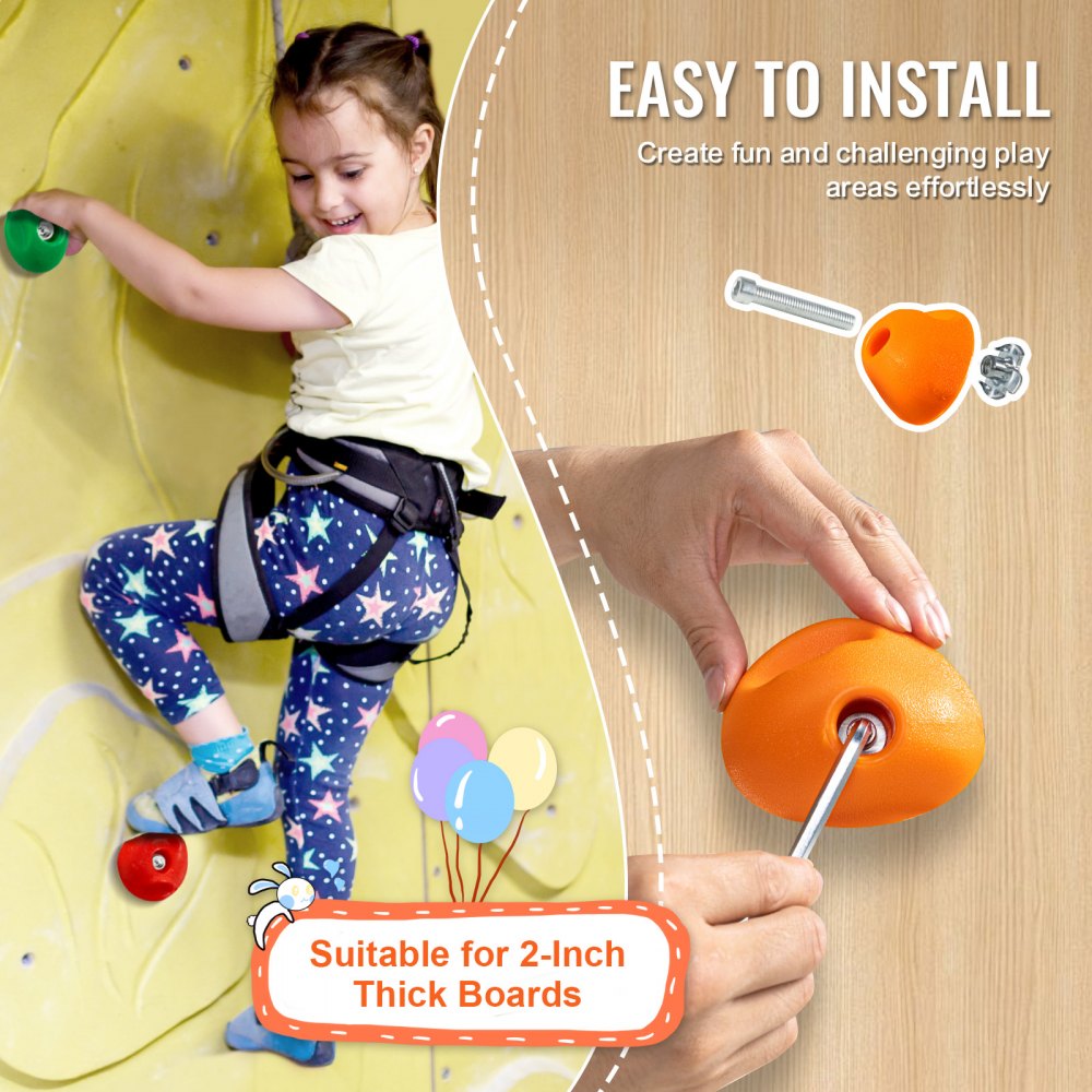 PYTZ-7 - Durable Rock Climbing Holds for Kids' Indoor/Outdoor Fun