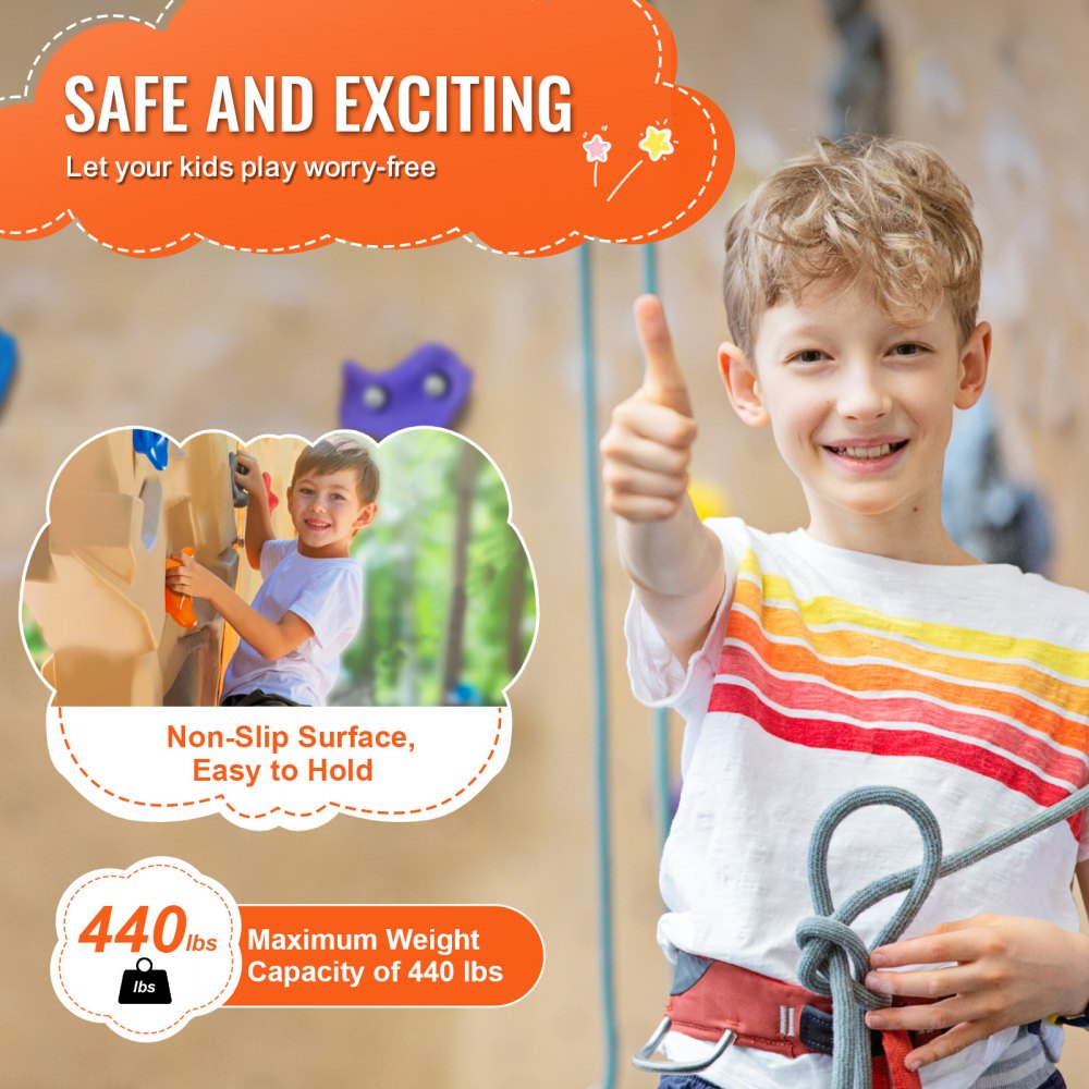 PYTZ-8 - Durable Rock Climbing Holds for Kids, Easy Installation, Bright Colors