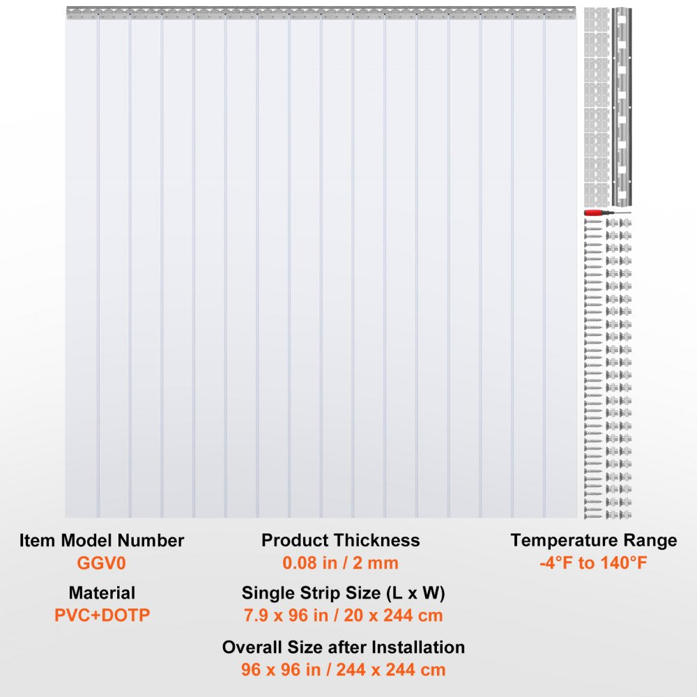 GGV0 - Durable PVC Strip Curtain for Easy Installation & Climate Control