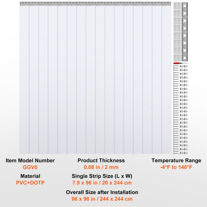 GGV0 - Durable PVC Strip Curtain for Easy Installation & Climate Control