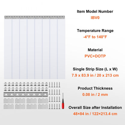 IBV0 - Durable Clear PVC Strip Curtain for Temperature Control and Bug Barrier