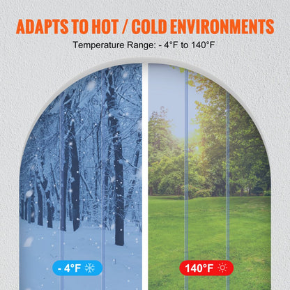 VXV0 - 96"x72" Clear PVC Strip Curtain for Indoor Climate Control