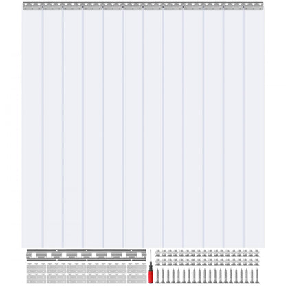 VXV0 - 96"x72" Clear PVC Strip Curtain for Indoor Climate Control