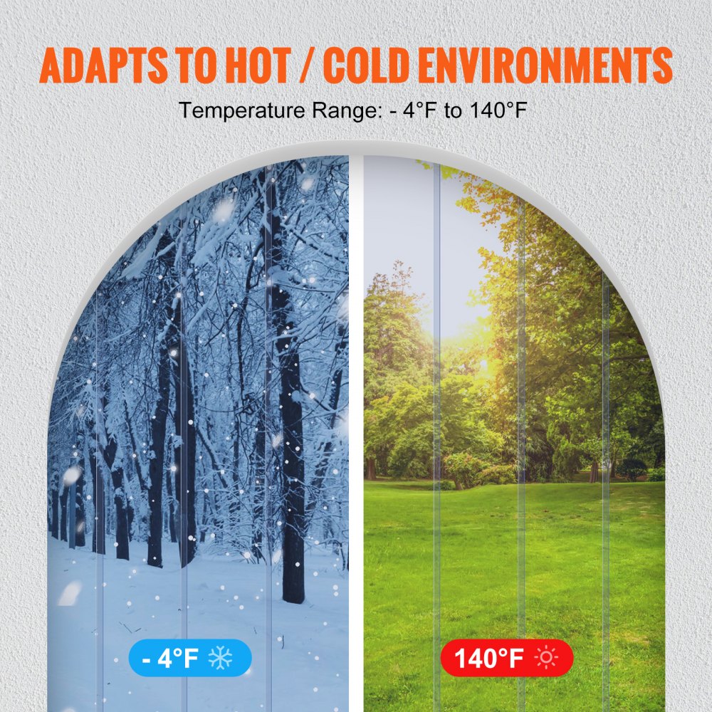 F0V0 - Durable PVC Strip Curtain for Freezers and Warehouses (Quick Install)