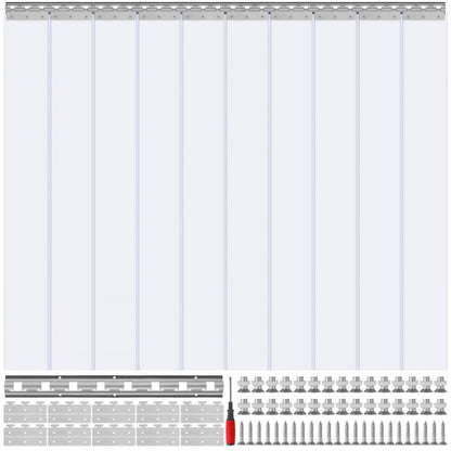 0PV0 - 84" x 60" PVC Strip Curtain for Temperature Control