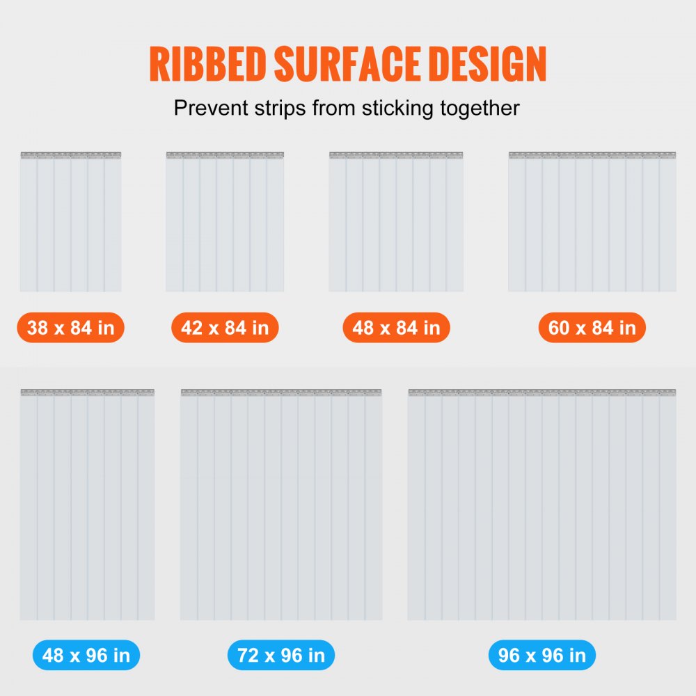KDV0 - VEVOR Durable Clear PVC Strip Curtain for Easy Installation