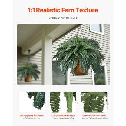 XH-G03 - 47 Inch Lush Faux Boston Fern for Indoor/Outdoor Decor