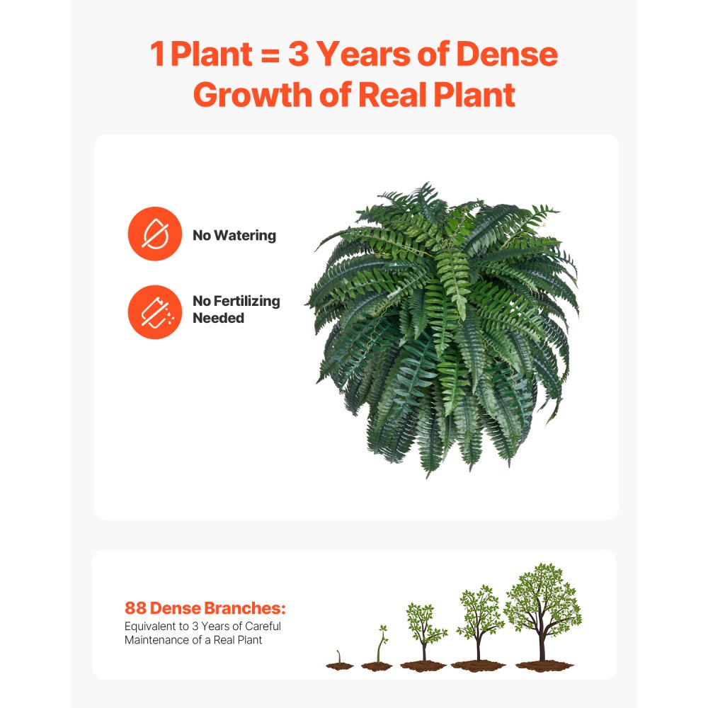 XH-G03 - 47 Inch Lush Faux Boston Fern for Indoor/Outdoor Decor