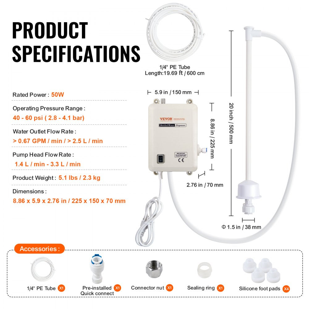 010875062214 - Automatic 5 Gallon Water Dispenser Pump with 0.67GPM Flow