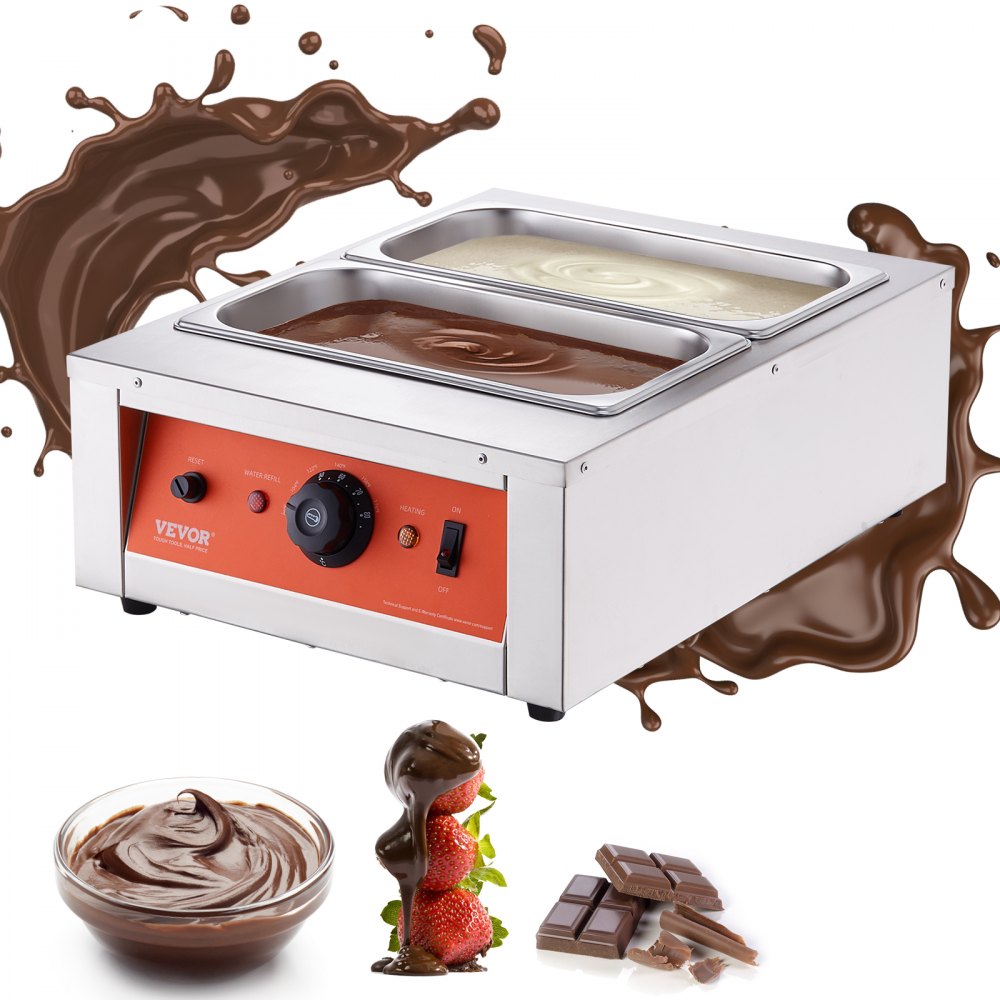 CS-4-US - VEVOR 2-Tank Chocolate Melting Machine with Precision Temperature Control