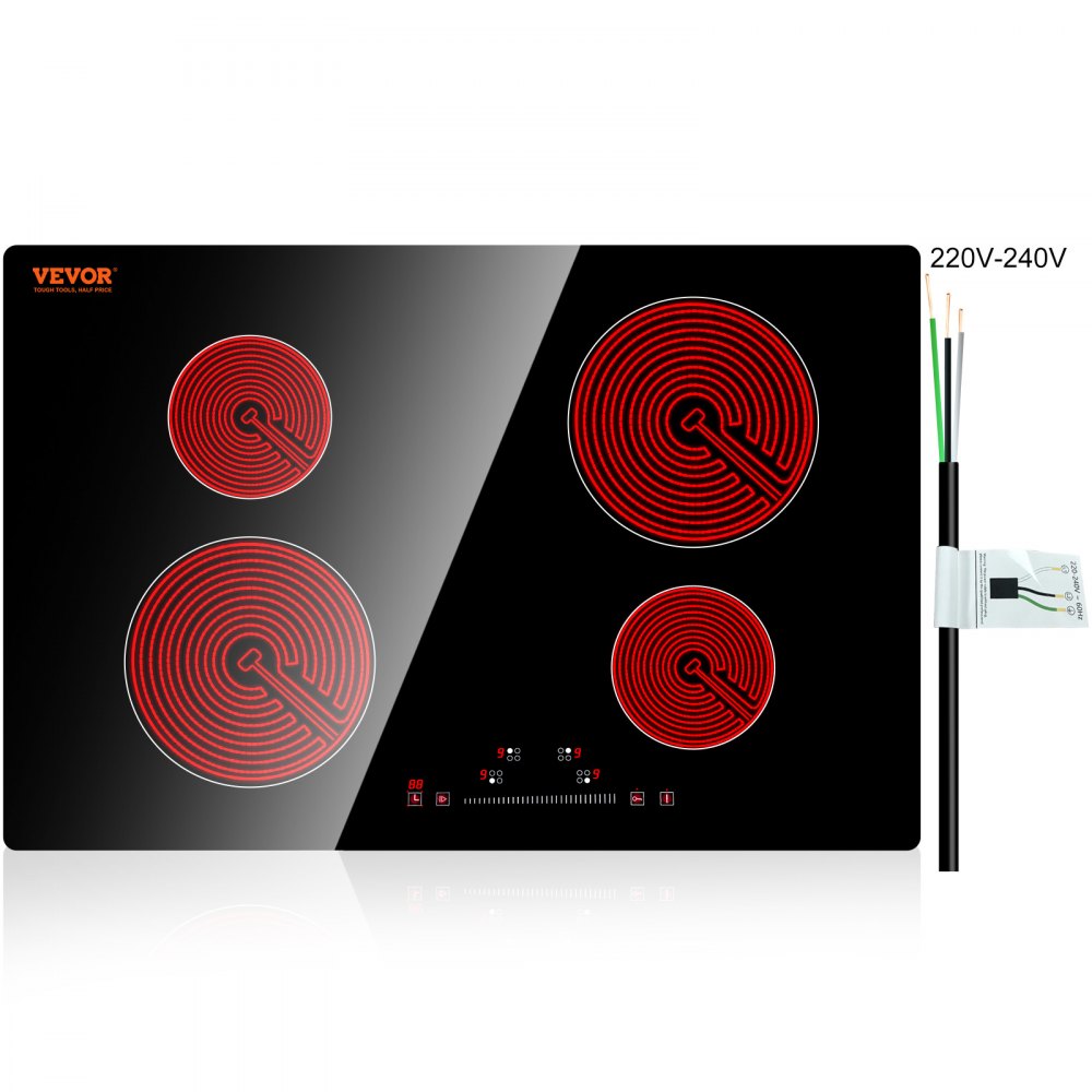 LT4-77 - 6000W Built-in Electric Cooktop with 4 Burners and Touch Control