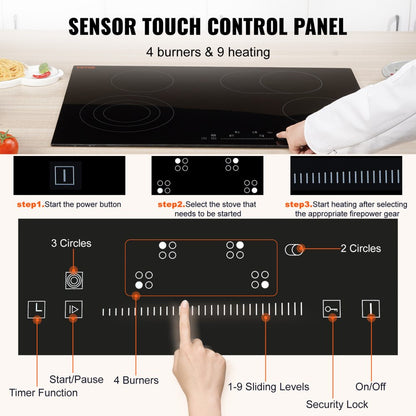 LT4-78 - 30" Electric Cooktop with 4 Burners & Touch Controls