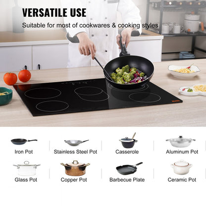 LT5-32 - 30.3" Glass Electric Cooktop with 5 Burners & Touch Controls
