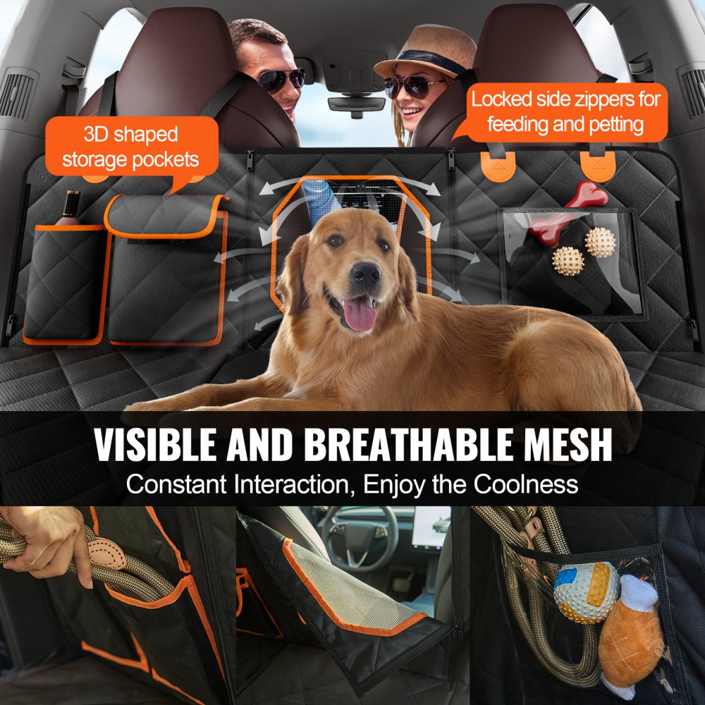 WMDY24162 - Waterproof Dog Car Seat Cover with Safety Belt for SUVs