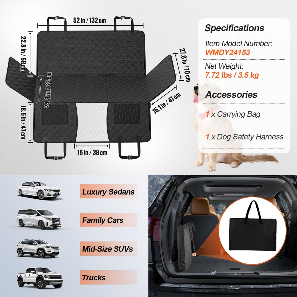 WMDY24153 - Waterproof Dog Car Seat Cover for SUVs & Trucks