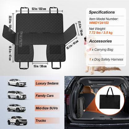 WMDY24153 - Waterproof Dog Car Seat Cover for SUVs & Trucks